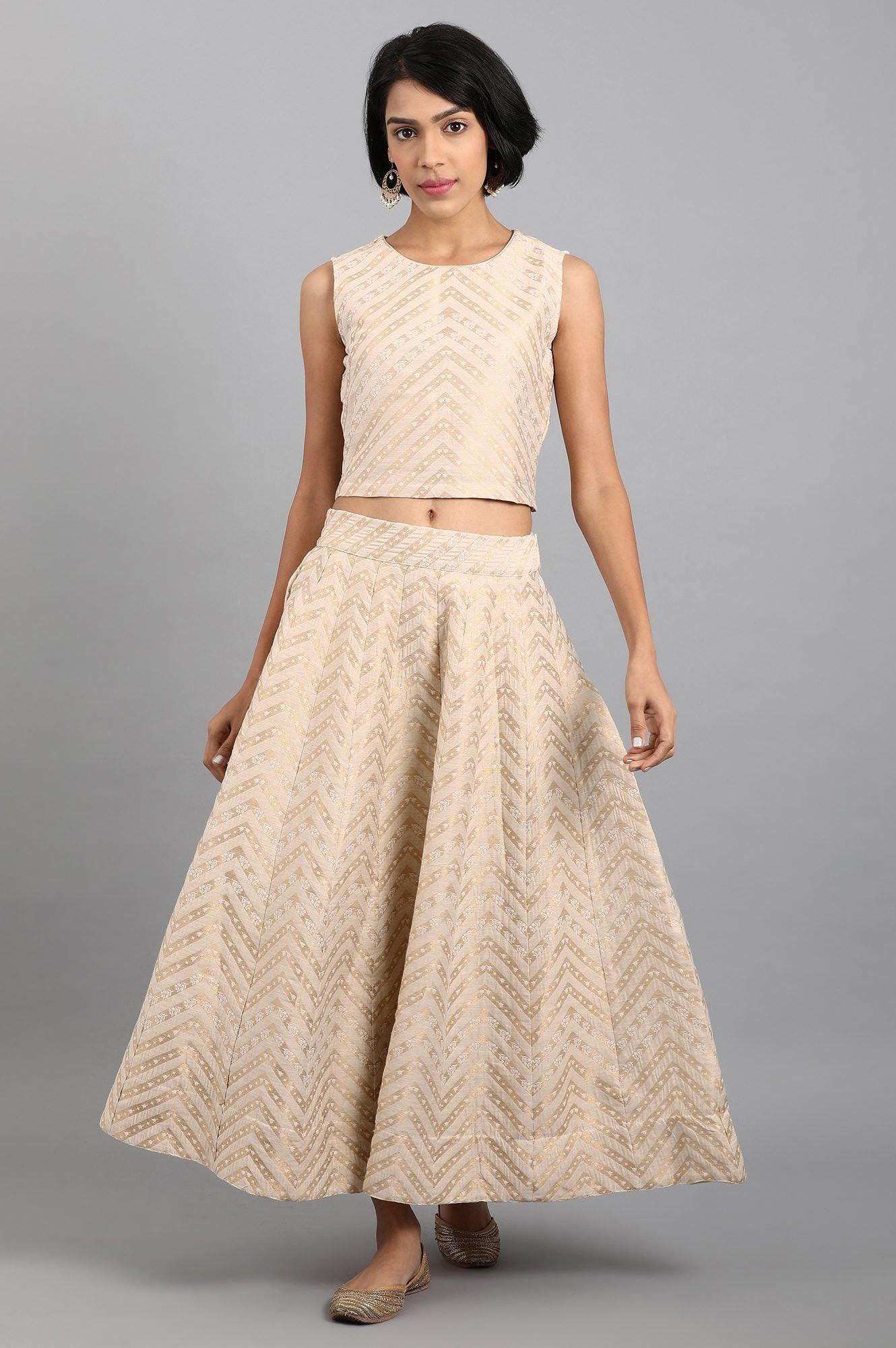 Beige Round Neck Set - wforwoman