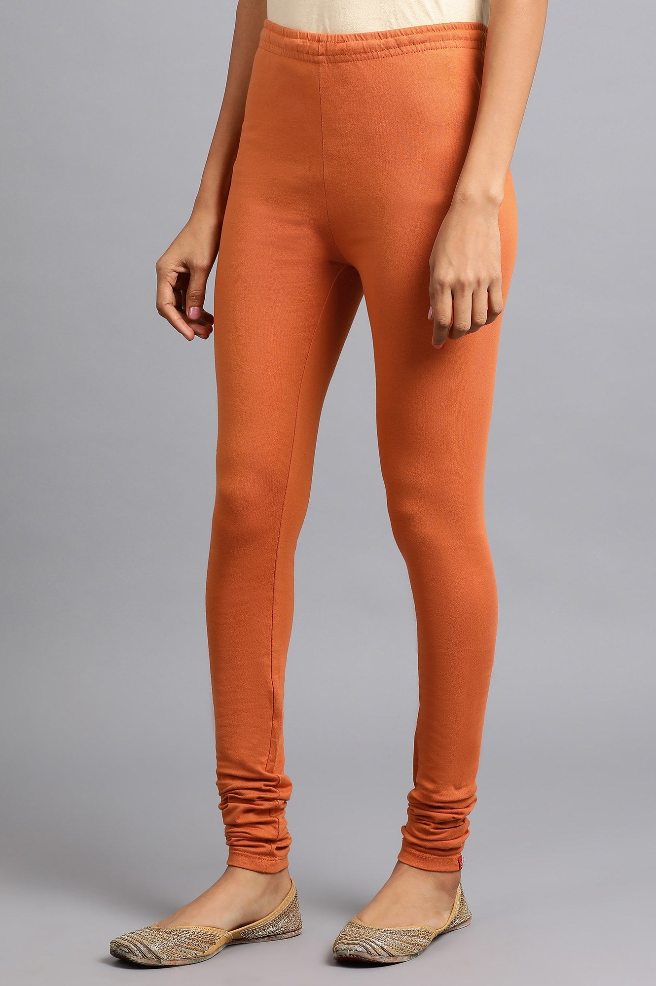 Orange Knitted Churidar