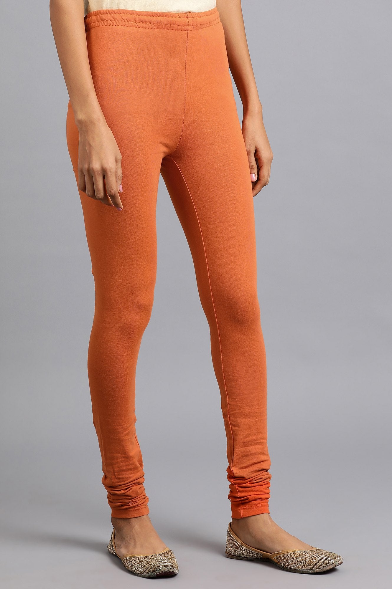 Orange Knitted Churidar