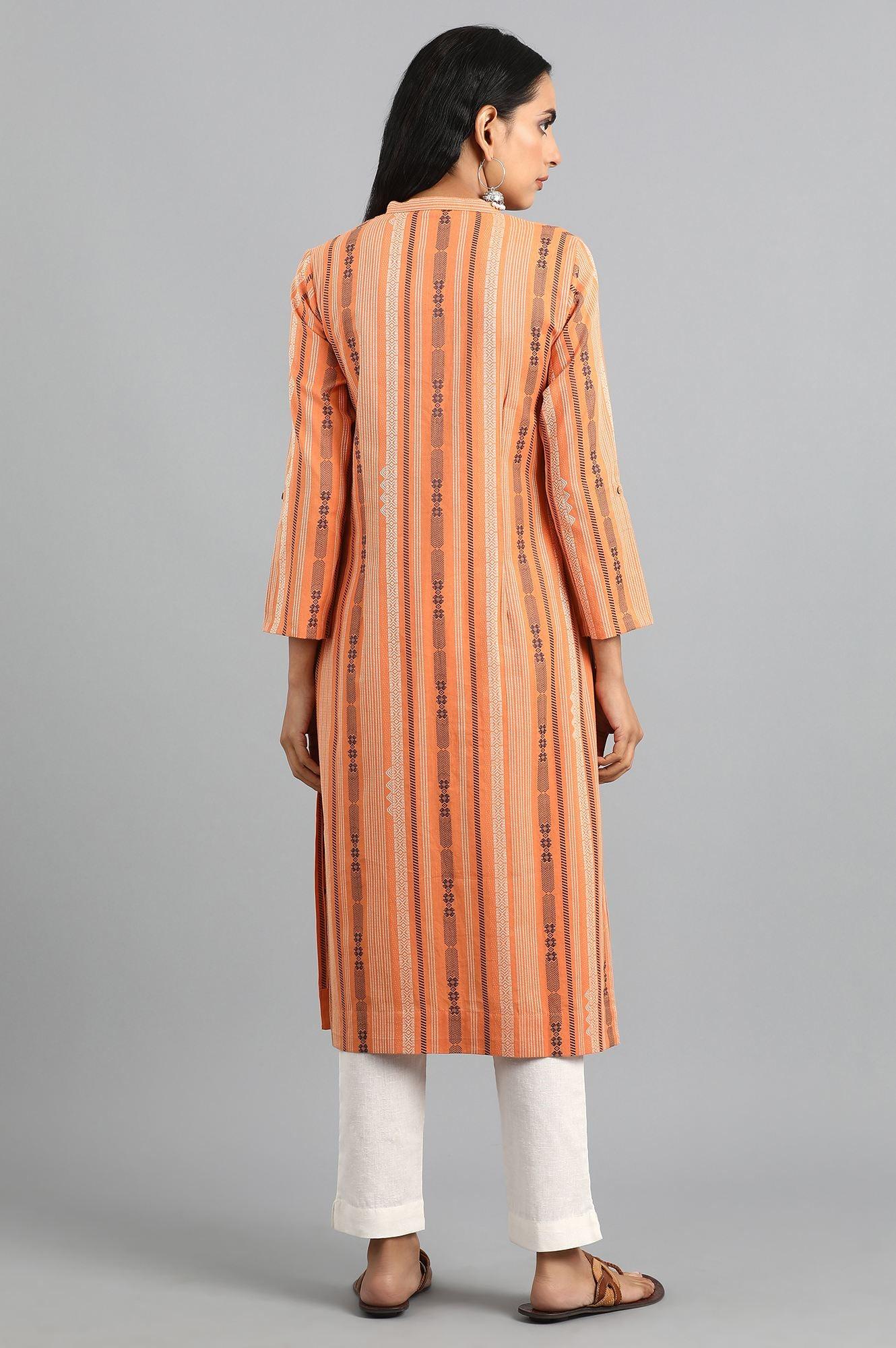 Coral Yarn-dyed kurta - wforwoman