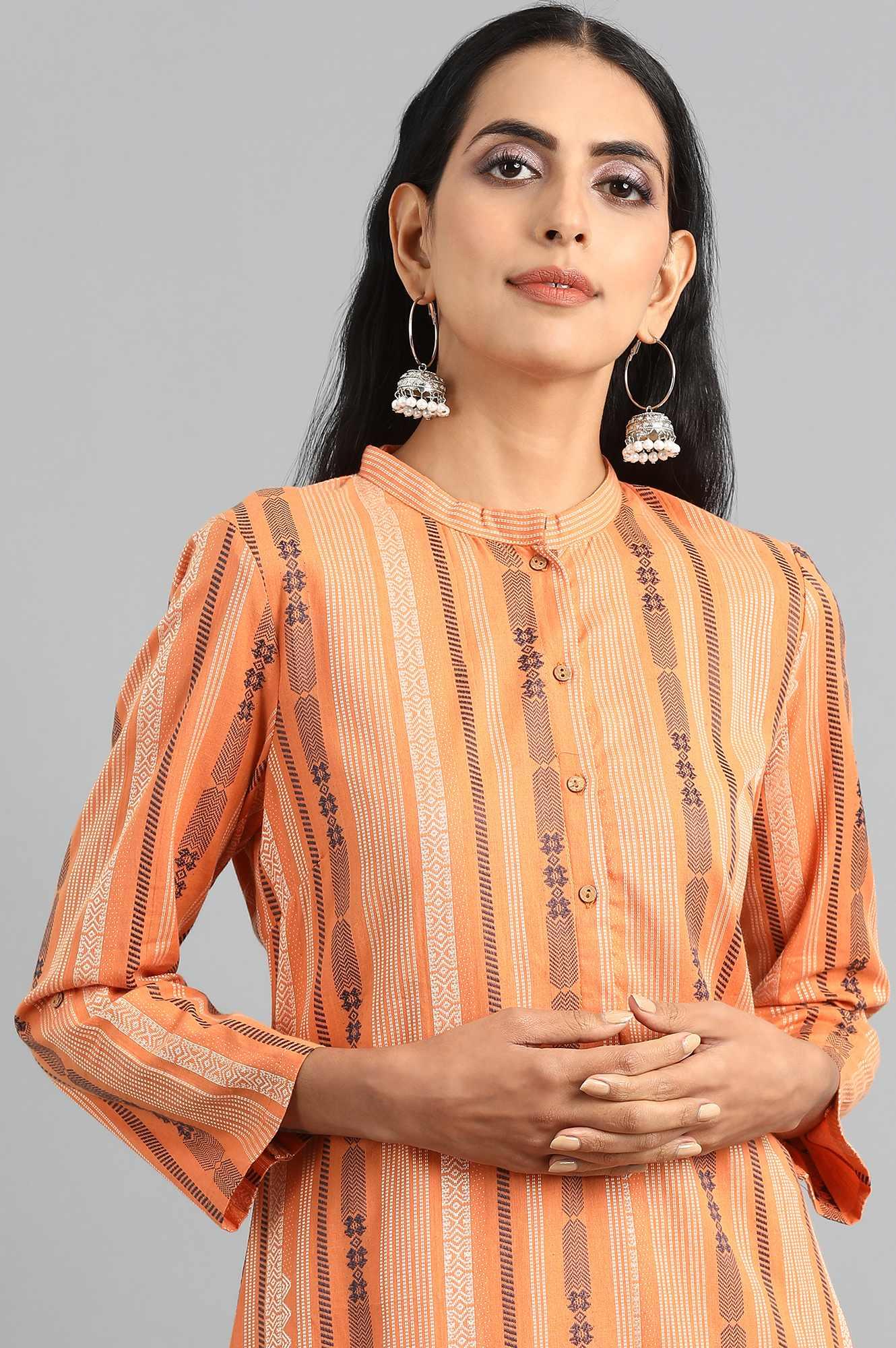 Coral Yarn-dyed kurta - wforwoman