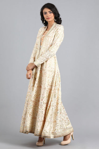 Off-White Open front Layered Dress - wforwoman