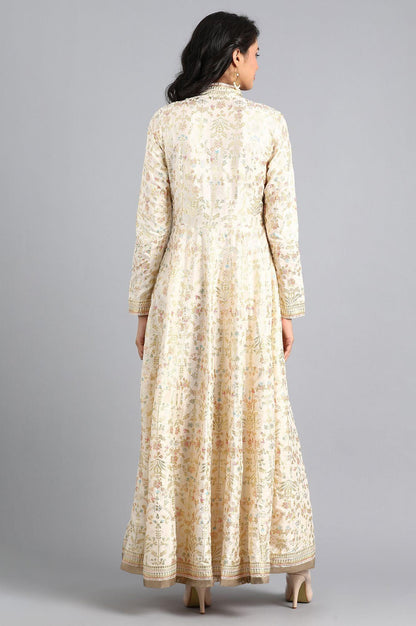 Off-White Open front Layered Dress - wforwoman