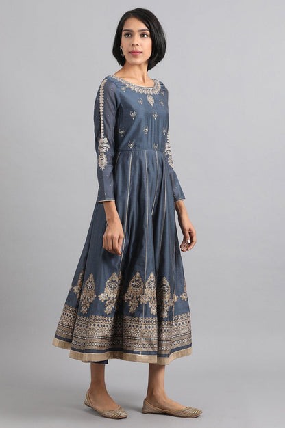 Green Mandarin Neck Printed kurta - wforwoman