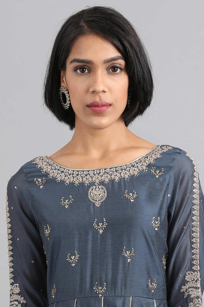 Green Mandarin Neck Printed kurta - wforwoman