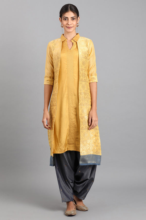 Yellow Mock Layered kurta