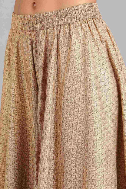 Beige Glitter Print Skirt