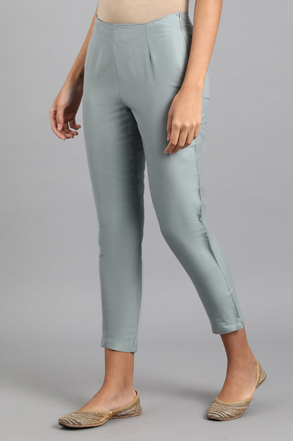 Blue Solid Trousers