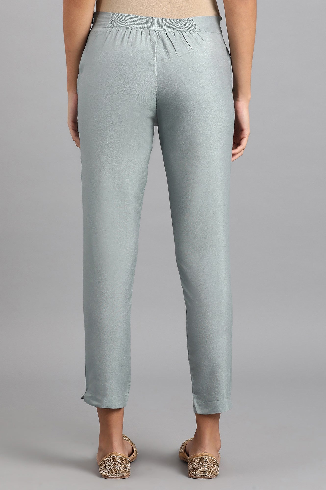 Blue Solid Trousers