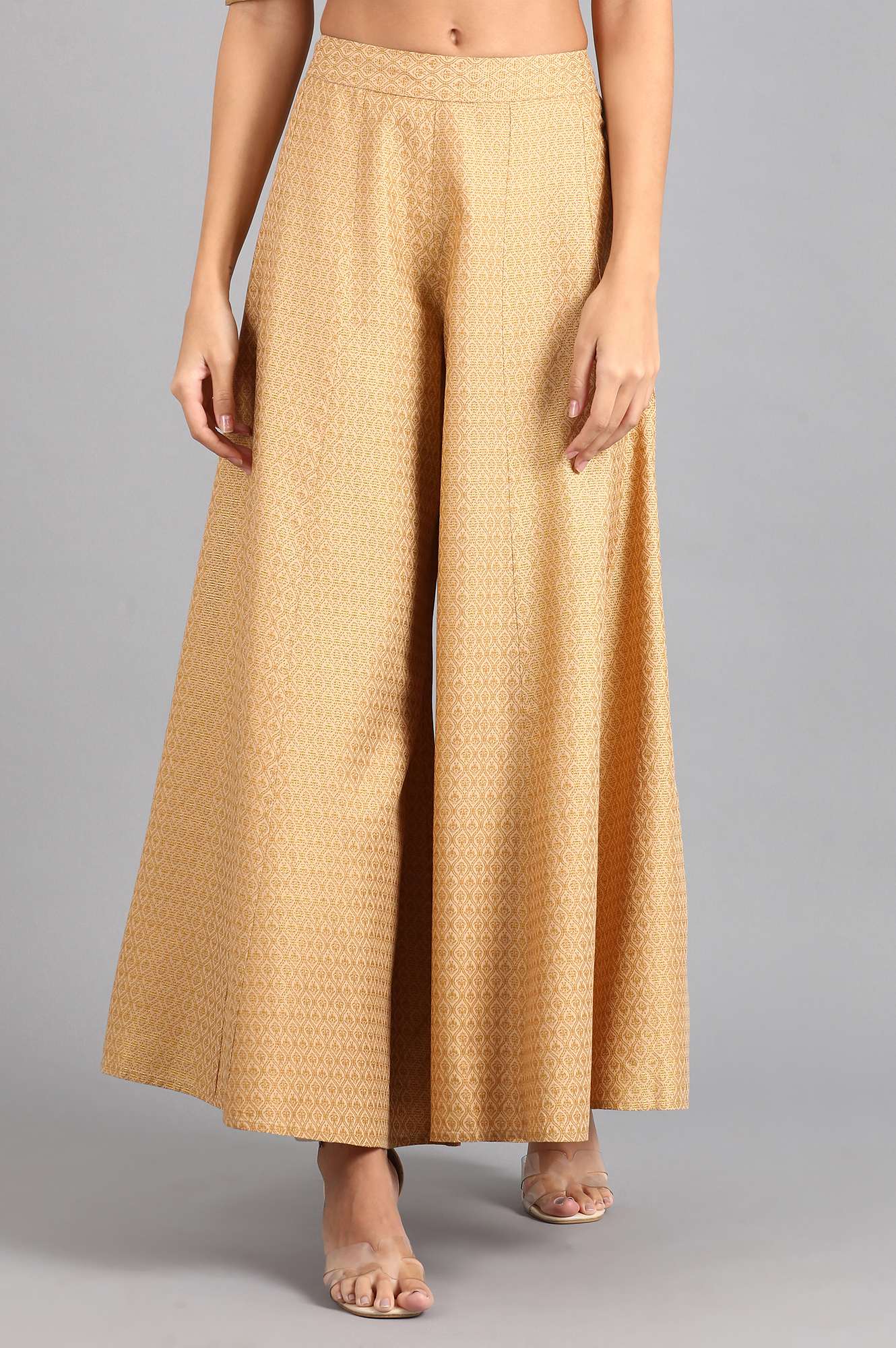 Beige Printed Culottes