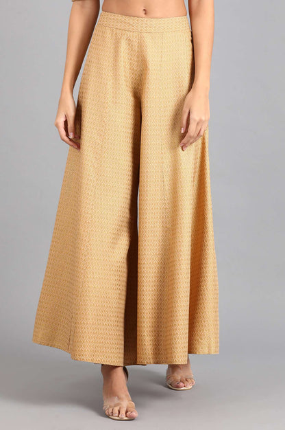 Beige Printed Culottes