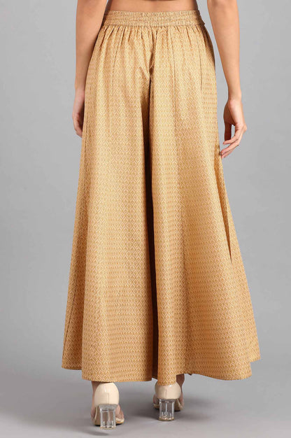 Beige Printed Culottes