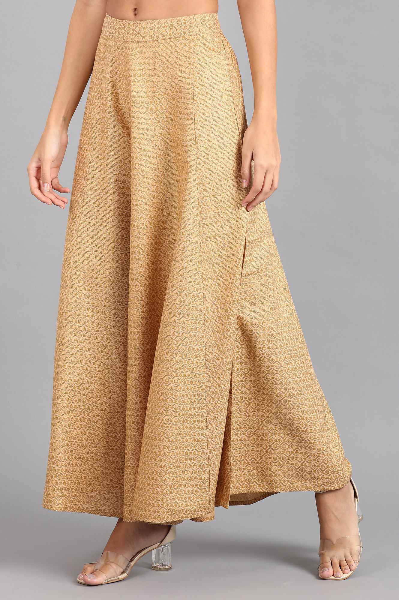 Beige Printed Culottes