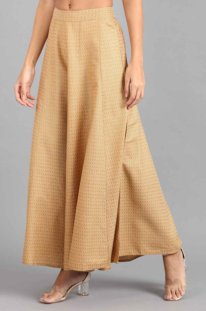 Beige Printed Culottes