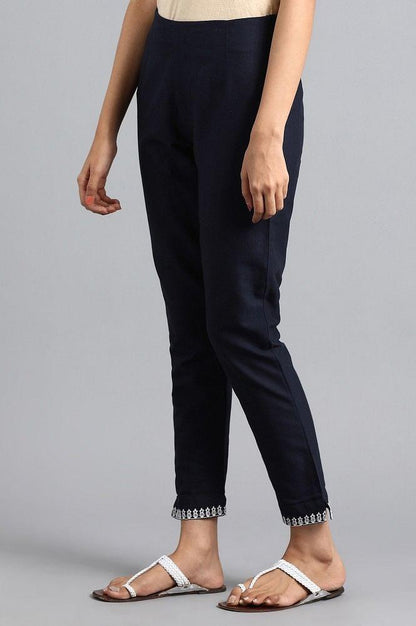 Blue Slim Fit Pants - wforwoman