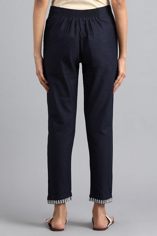 Blue Slim Fit Pants - wforwoman