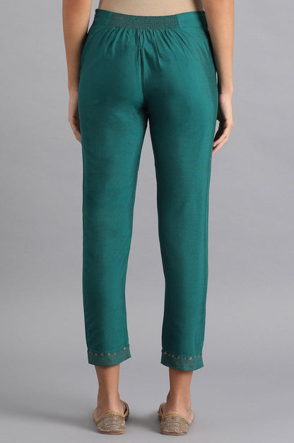 Teal Blue Slim Pants - wforwoman