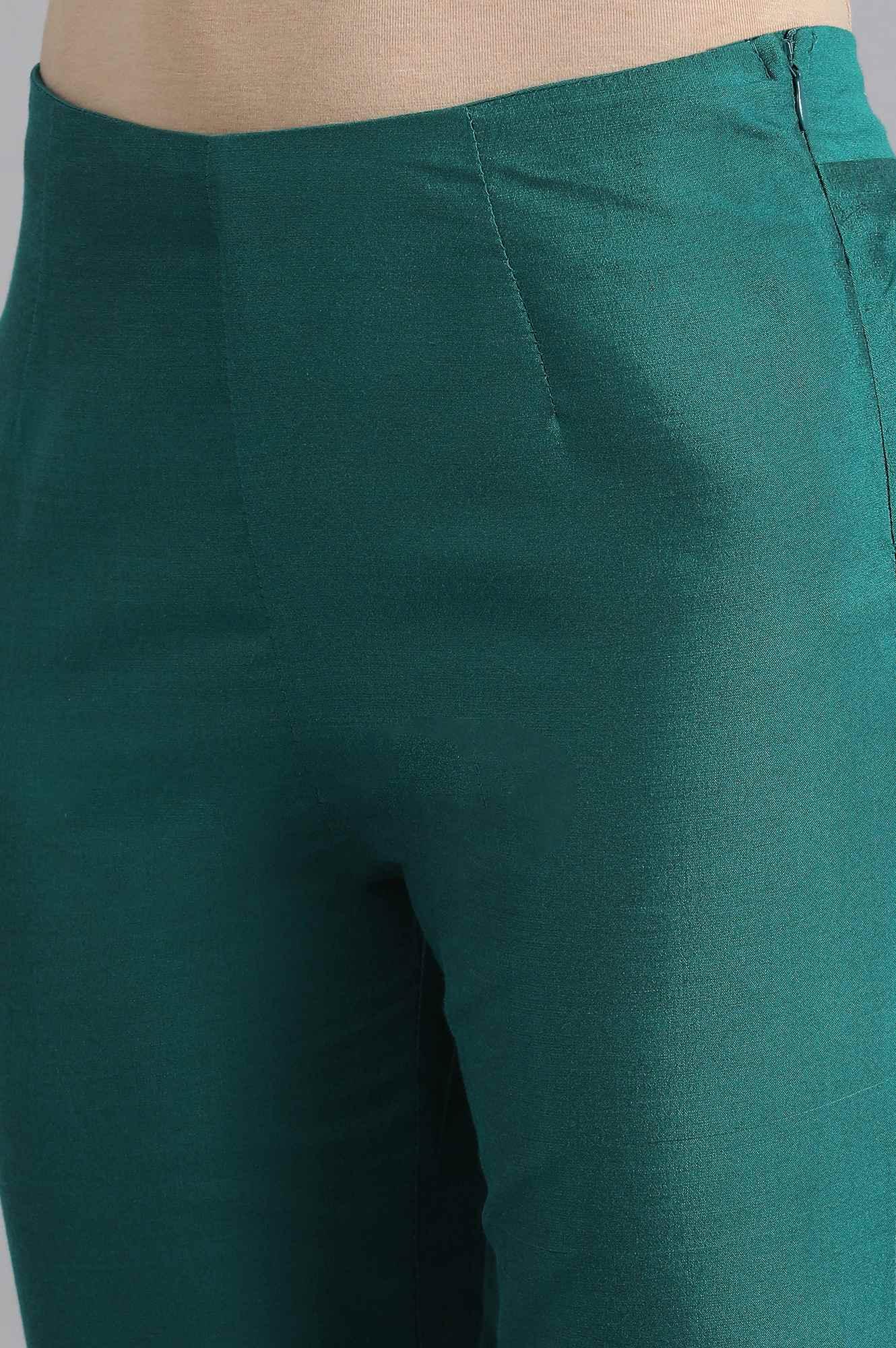 Teal Blue Slim Pants - wforwoman