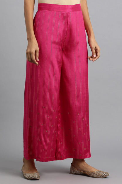 Pink Printed Parallel Pants - wforwoman