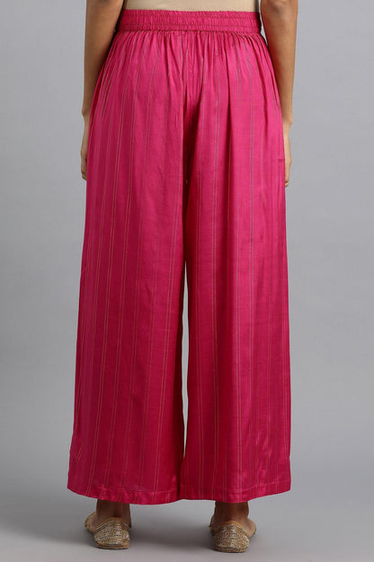 Pink Printed Parallel Pants - wforwoman