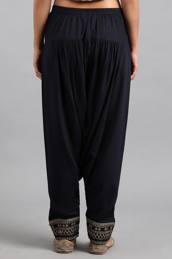 Blue Embroidered Salwar Pants