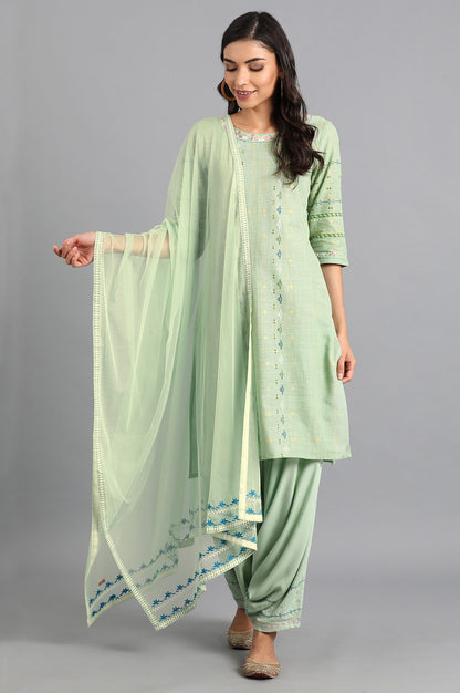 Mint Green Mesh Dupatta
