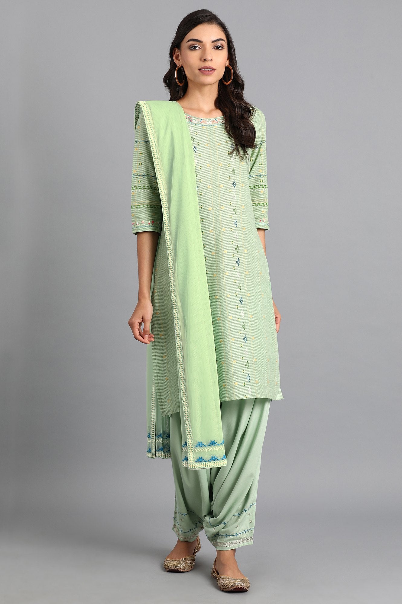 Mint Green Mesh Dupatta