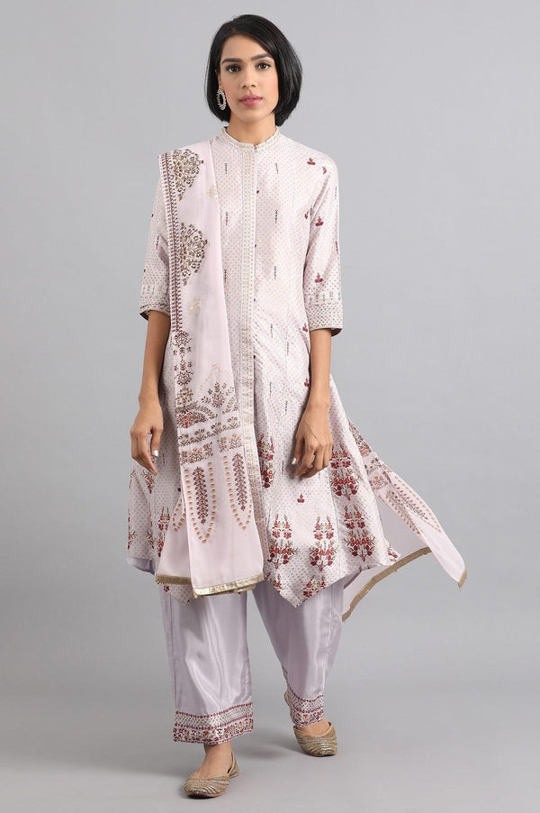 Beige Mandarin Neck Solid kurta