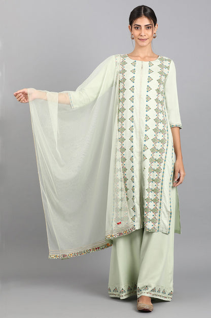 Green Floral Dupatta