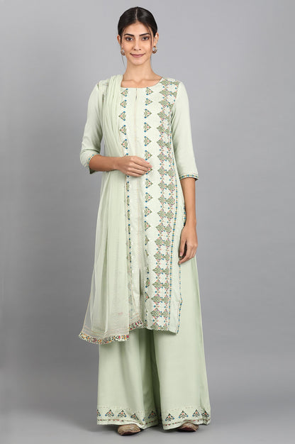 Green Floral Dupatta