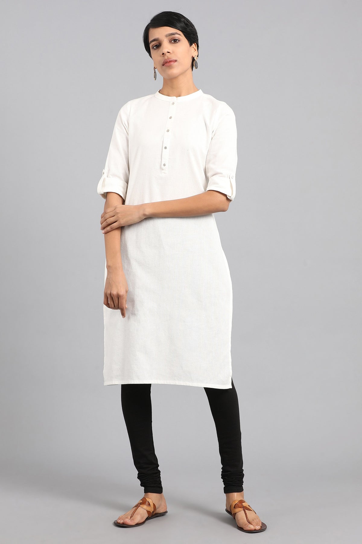 Black Solid Skinny Jersey Churidar - S