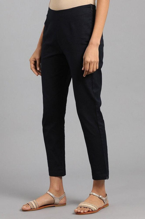 Blue Solid Trousers