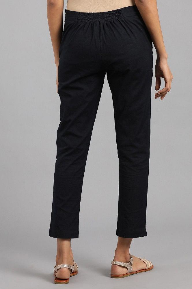 Blue Solid Trousers - wforwoman