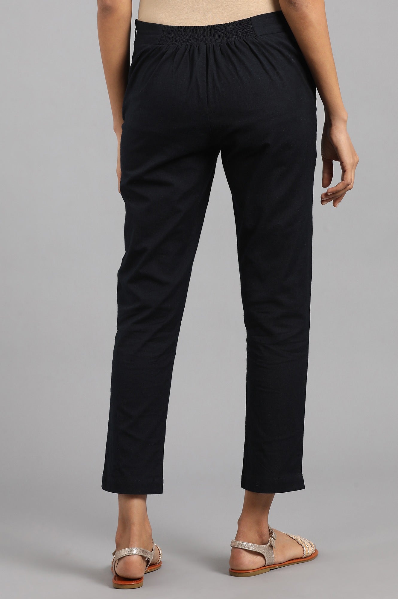 Blue Solid Trousers