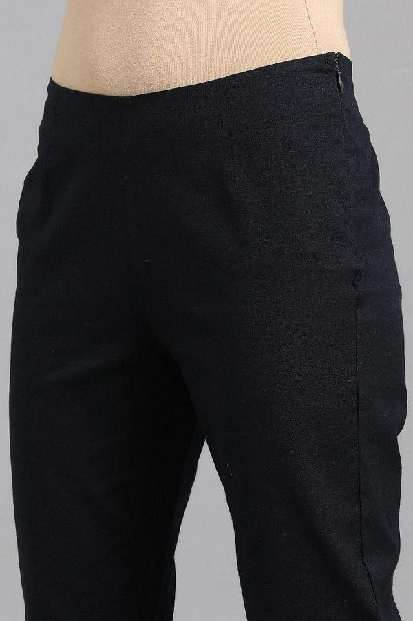 Blue Solid Trousers