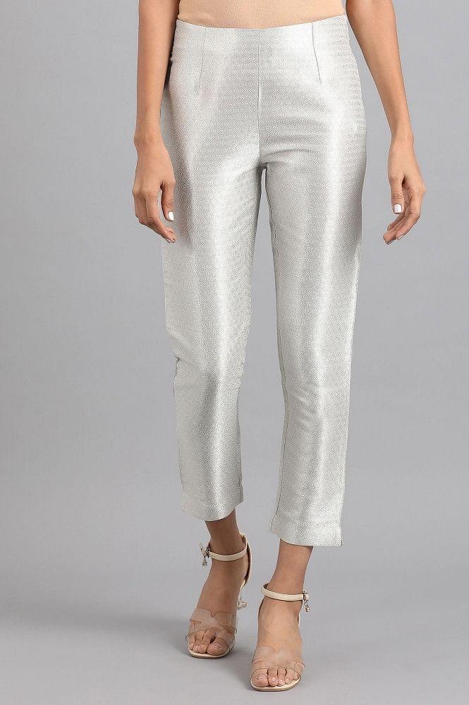 Silver Slim Pants - wforwoman