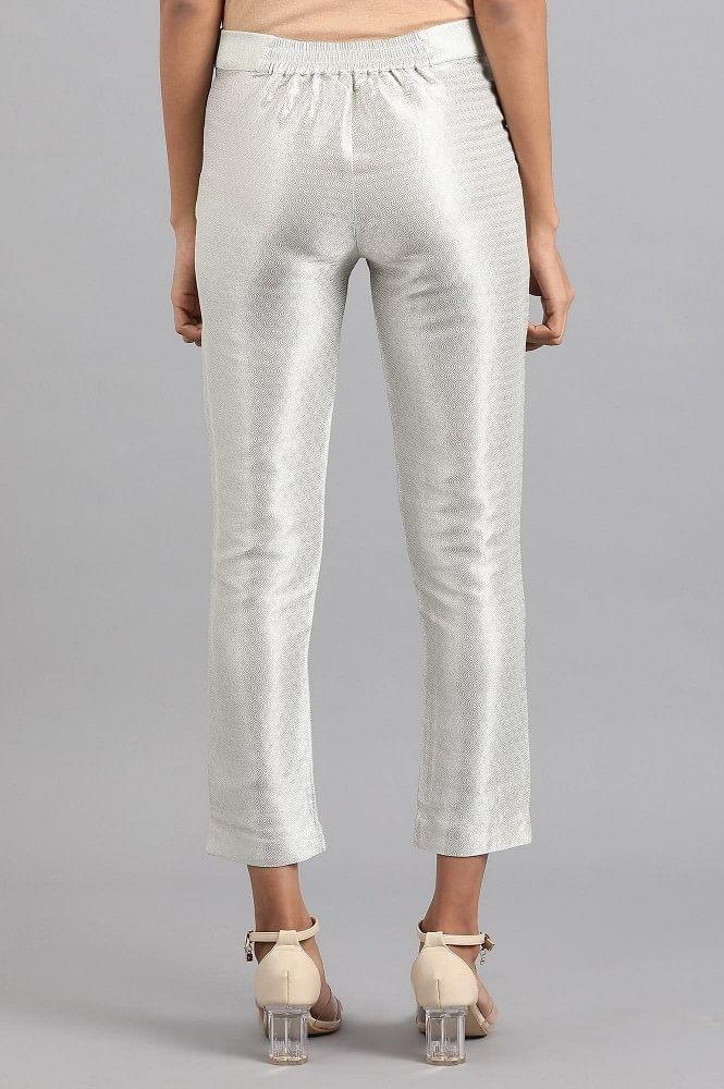 Silver Slim Pants - wforwoman