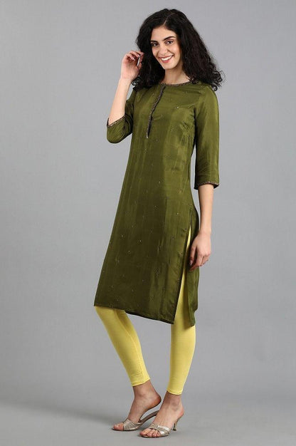 Blue Round Neck Solid kurta - wforwoman