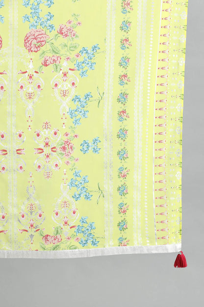 Printed Dupatta with Silver lurex Details Along the width