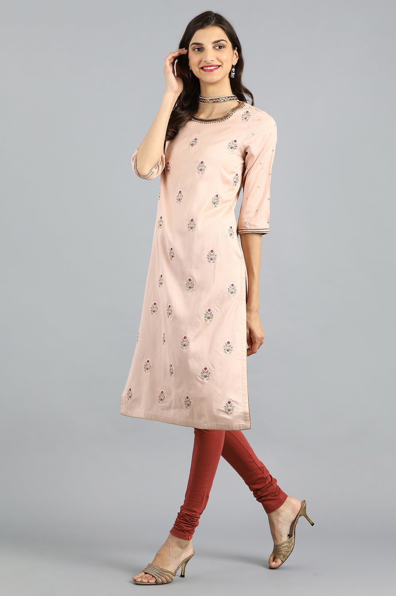 Red Knitted Churidar