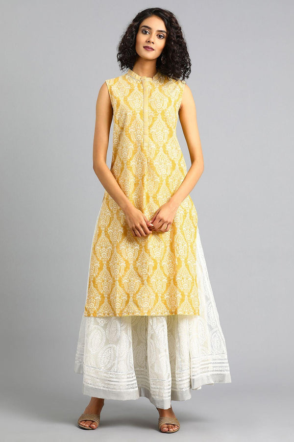 Ecru Mandarin Neck Solid Khadi kurta