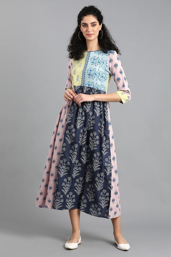 Purple Printed Yolo Dress