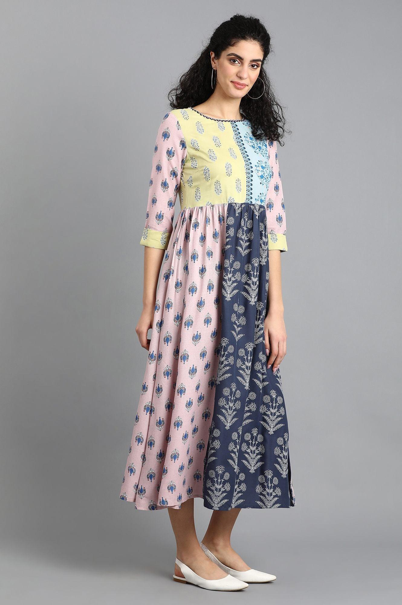 Purple Printed Yolo Dress - wforwoman