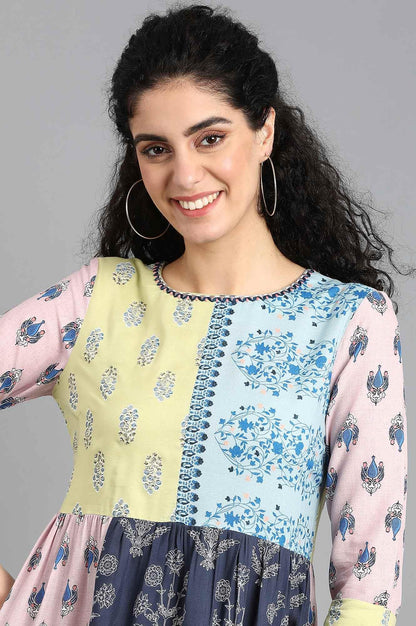 Purple Printed Yolo Dress - wforwoman