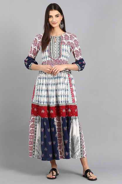 Black Round Neck Printed kurta - wforwoman