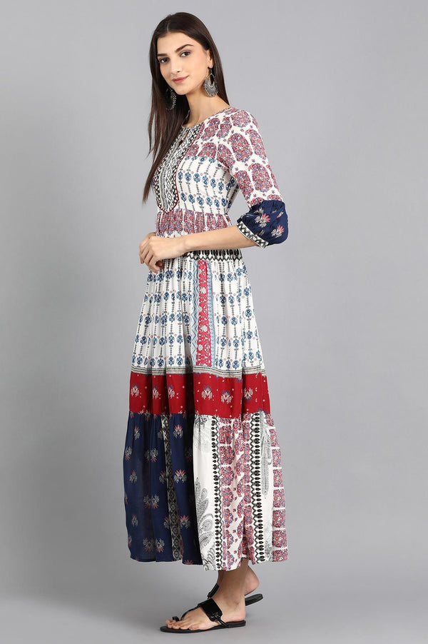 Black Round Neck Printed kurta