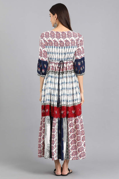 Black Round Neck Printed kurta - wforwoman