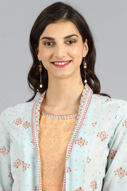 Blue Round Neck Layered kurta