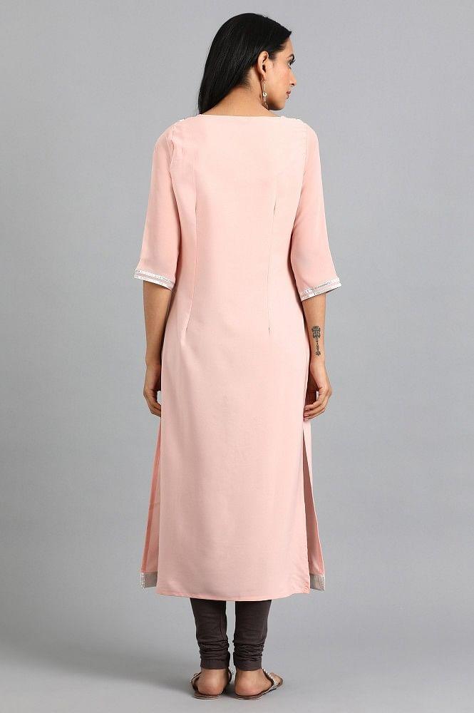 Green Round Neck Printed kurta - wforwoman