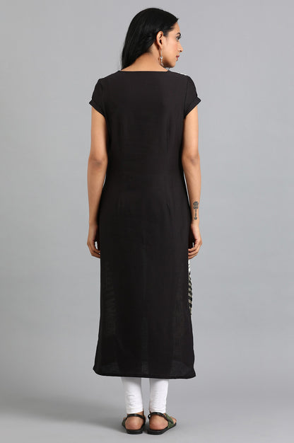 Green Round Neck Printed kurta